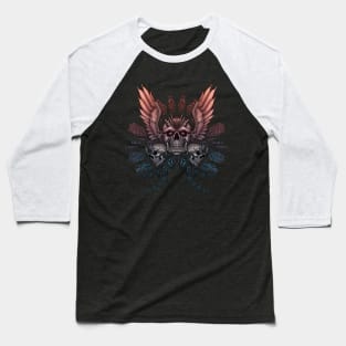 Skulls and Wings Baseball T-Shirt